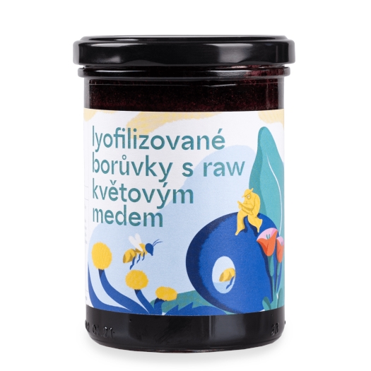 Davidova ekologická včelí farma - Lyofilizované borůvky s raw květovým medem 500g