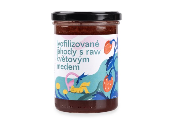 Davidova ekologická včelí farma - Lyofilizované jahody s raw květovým medem 500g