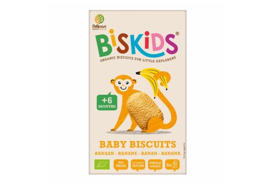 Dětské celozrnné sušenky s banánem bez přid. cukru 6M+