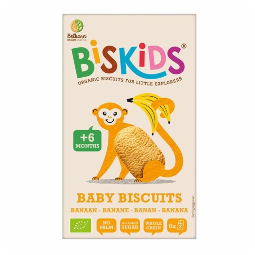 Dětské celozrnné sušenky s banánem bez přid. cukru 6M+