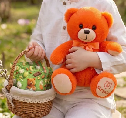 Dětský velikonoční set s plyšovým medvídkem a výběrem dobrot