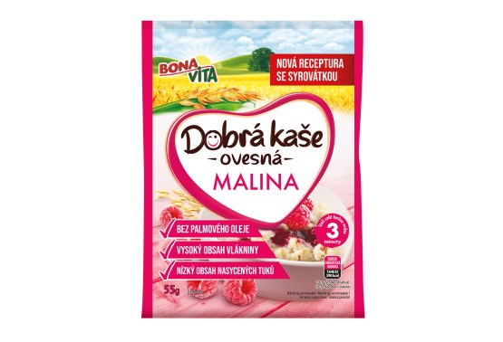 Dobrá kaša ovsená s malinami