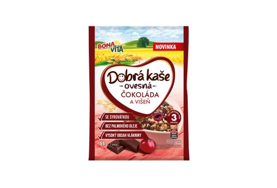 Dobrá kaša ovsená so srvátkou čokoláda a višňa