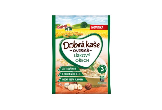 Dobrá kaša ovsená so srvátkou lieskový orech