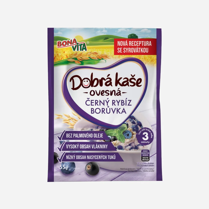 Dobrá kaše ovesná borůvka a černý rybíz