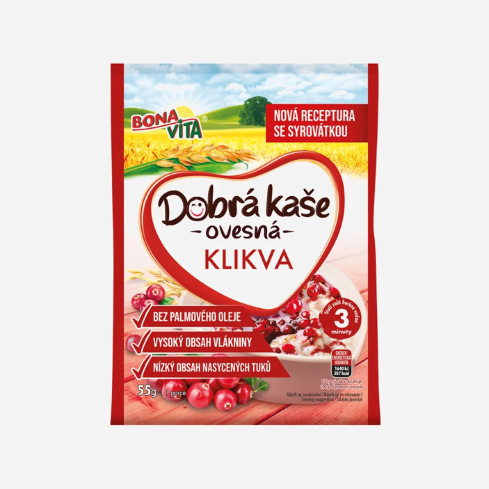 Dobrá kaše ovesná brusinka