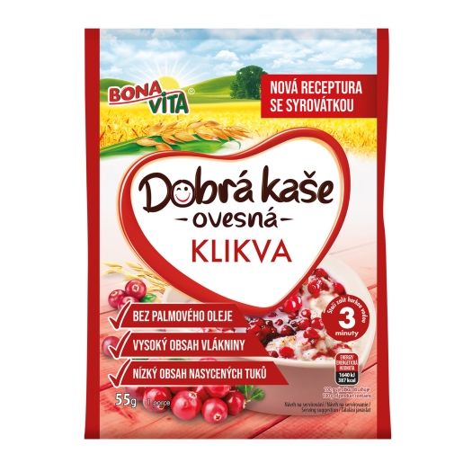 Dobrá kaše ovesná brusinka