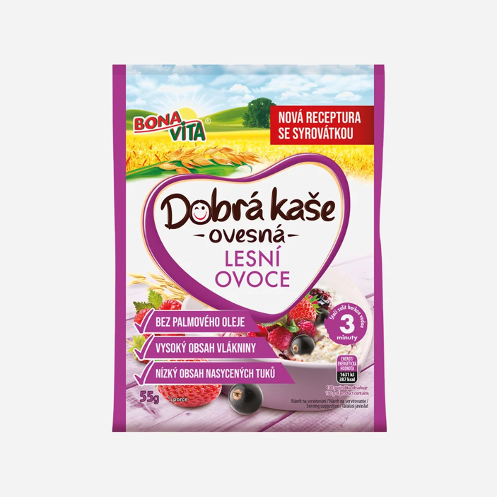 Dobrá kaše ovesná lesní ovoce