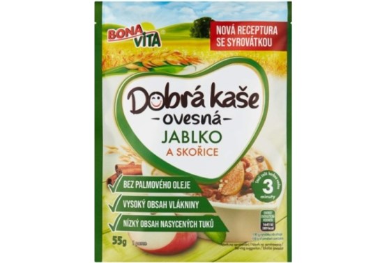 Dobrá kaše ovesná s jablky a skořicí - expirace