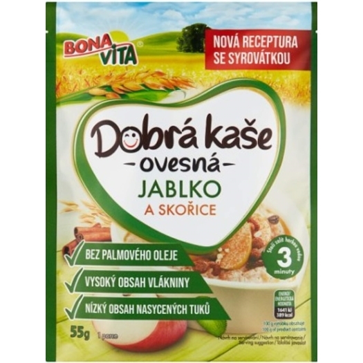 Dobrá kaše ovesná s jablky a skořicí - expirace
