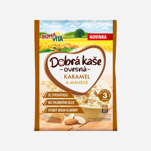 Dobrá kaše ovesná se syrovátkou karamel a mandle