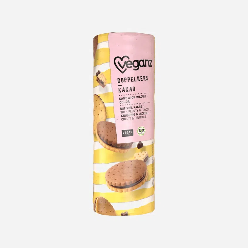 Dvojité sušenky s kakaovou náplní BIO