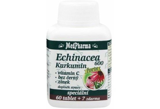 Echinacea 600 Forte + kurkumín + vit.C + baza čierna + zinok 67 tablet