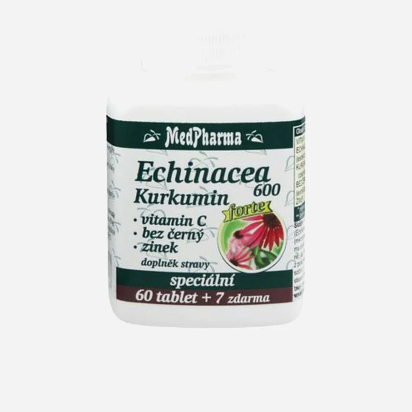 Echinacea 600 Forte + kurkumín + vit.C + baza čierna + zinok 67 tablet