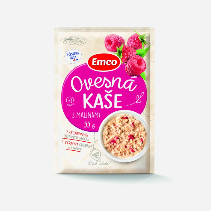 Emco Ovesná kaše s malinami 55g