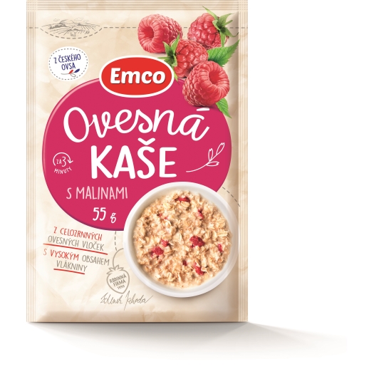 Emco Ovesná kaše s malinami 55g