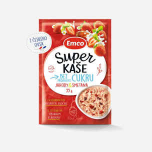 Emco Super kaše jahody a smetana 55g