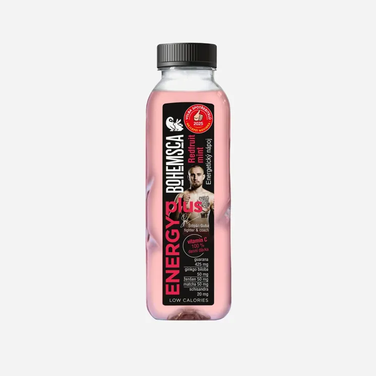 Energy plus energetický nápoj Redfruit mint 12 x 390  ml