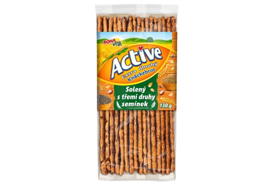 Extra dlhý knäckebrot solený s tromi druhmi semienok