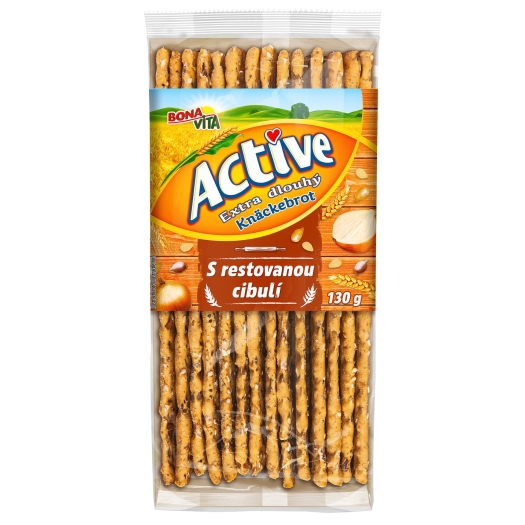 Extra dlouhý knäckebrot s restovanou cibulí
