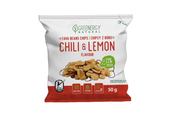 Fava Chips s příchutí chilli a citrónu