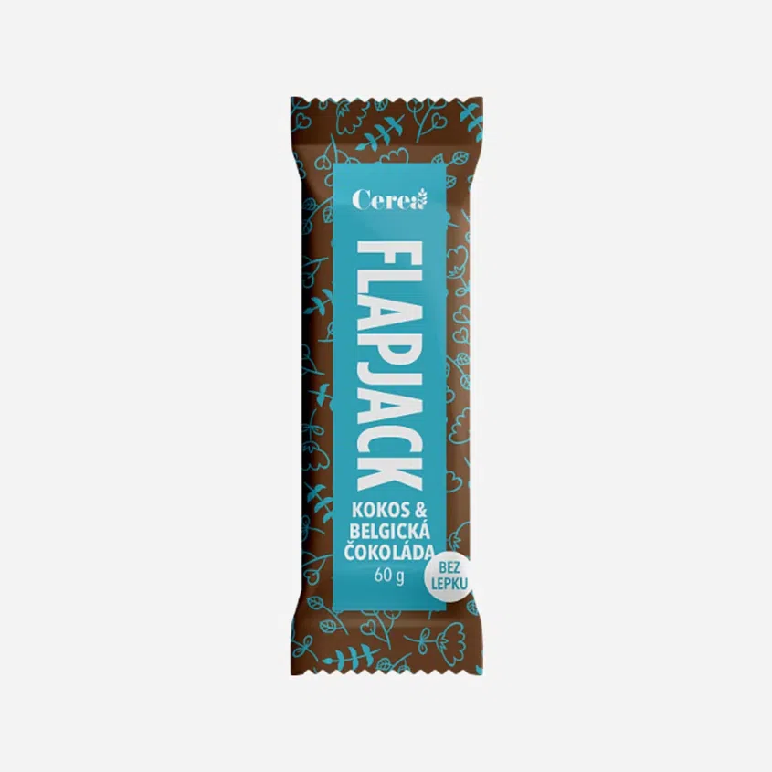 Flapjack bezlepkový s belgickou čokoládou a kokosem