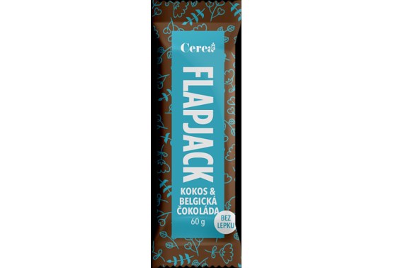 Flapjack bezlepkový s belgickou čokoládou a kokosom 60g