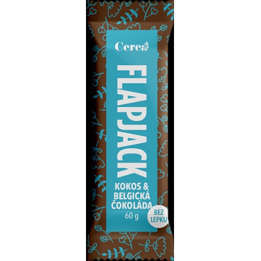 Flapjack bezlepkový s belgickou čokoládou a kokosom 60g