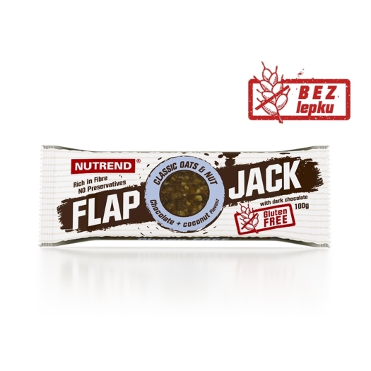 Flapjack Gluten Free  - čokoláda +kokos s hořkou čokoládou