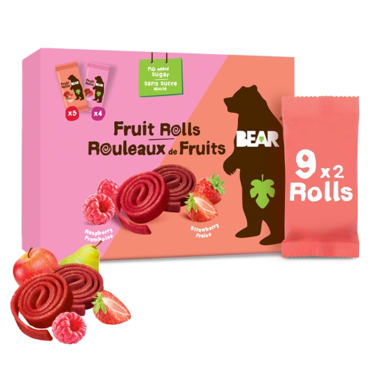 Fruit Rolls jahoda a malina ovocné rolované plátky