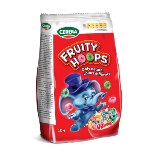 Fruity hoops cereální barevné kroužky v sáčku