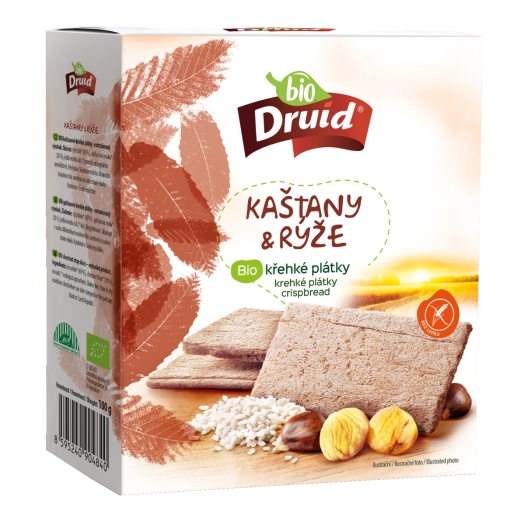 Gaštany a ryža krehké plátky BIO