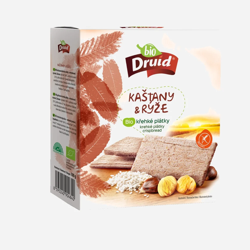 Gaštany a ryža krehké plátky BIO