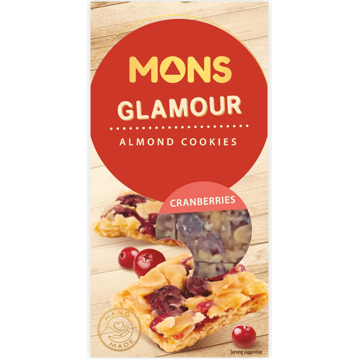 Glamour mandlovo-máslové sušenky se sušenými brusinkami