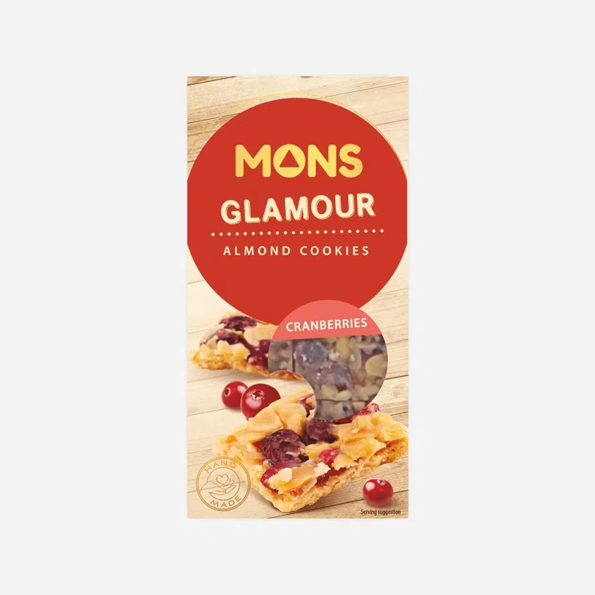 Glamour mandlovo-máslové sušenky se sušenými brusinkami