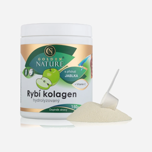 Golden Nature Hydrolyzovaný Rybí kolagen+Vitamin C 150g (jablko)