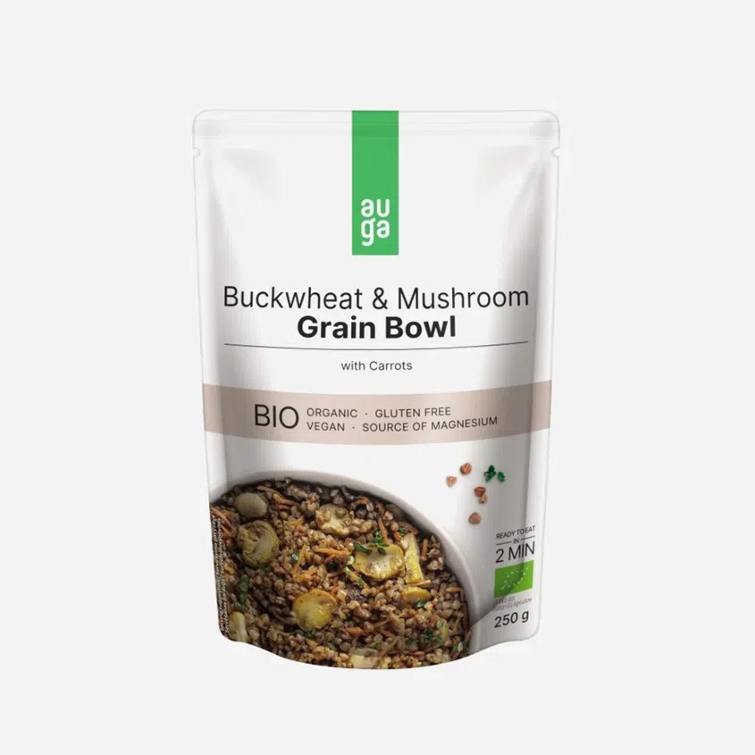 Grain bowl – s pohankou, houbami a mrkví BIO