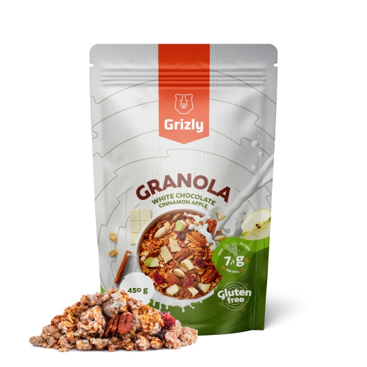 Granola bílá čokoláda, skořice a jablko