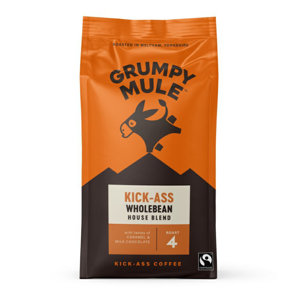 Grumpy Mule Kick Ass House zrnková káva Arabica 200g