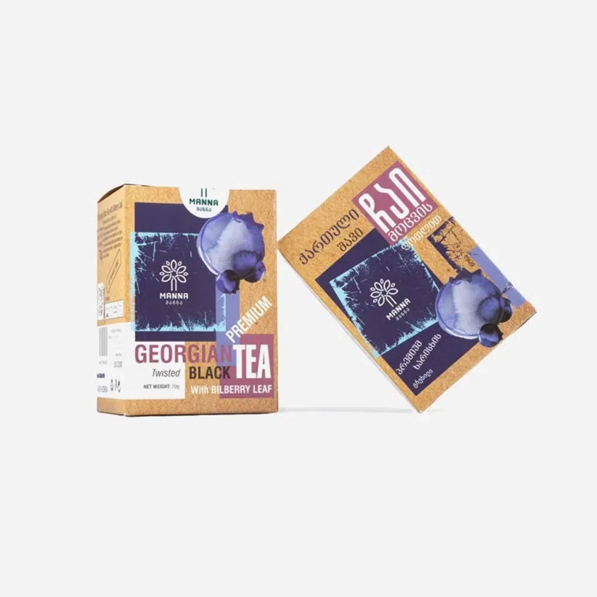 Gruzínský čaj Černý s listem borůvky sypaný