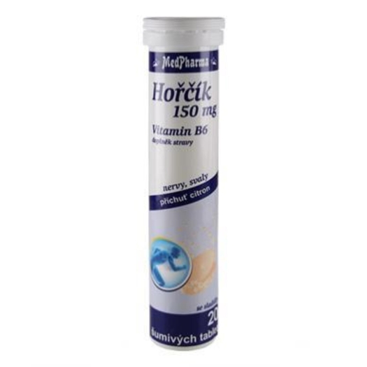 Hořčík 150 mg + vit B6, 20 šum. tablet