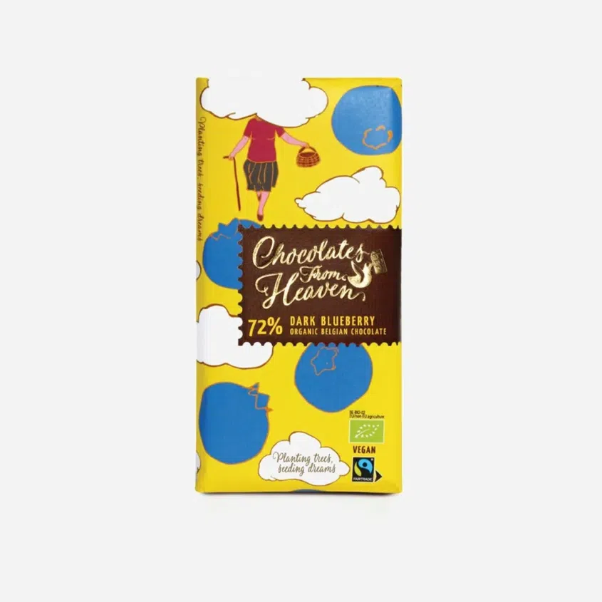 Hořká čokoláda s borůvkami 72% BIO