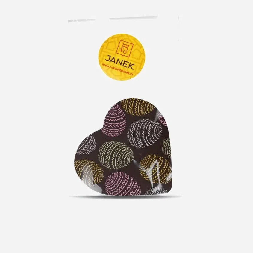 Hořké čokoládové srdíčko s velikonočním potiskem