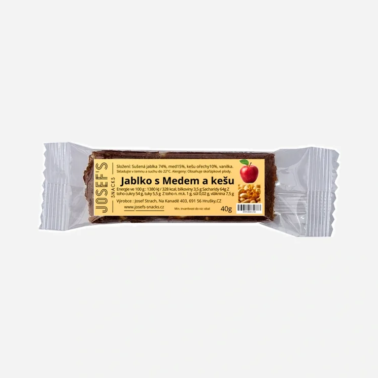 Jablečná tyčinka s medem a kešu