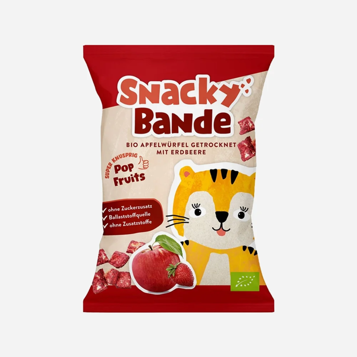 Jablečné kostky jahoda BIO