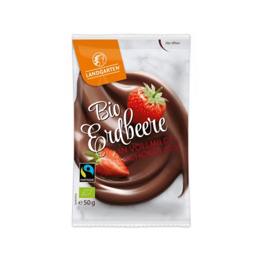Jahody v mléčné čokoládě BIO