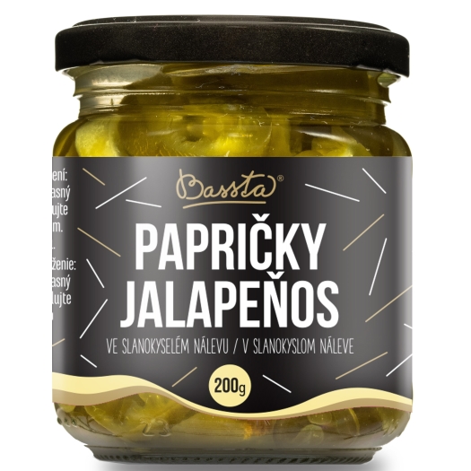 Jalapeňo papričky krájené sklo