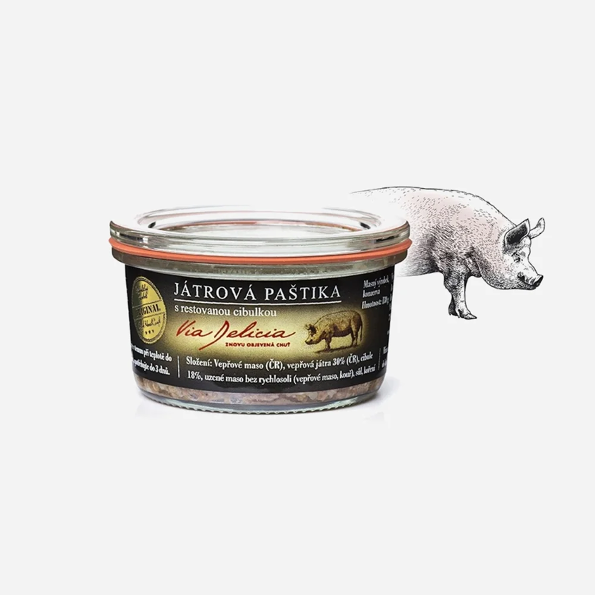 Játrová paštika s restovanou cibulkou