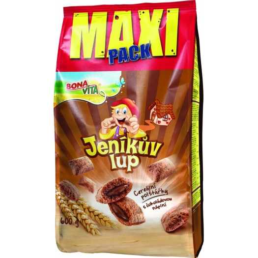Jeníkův lup cereální polštářky s čokoládovou náplní