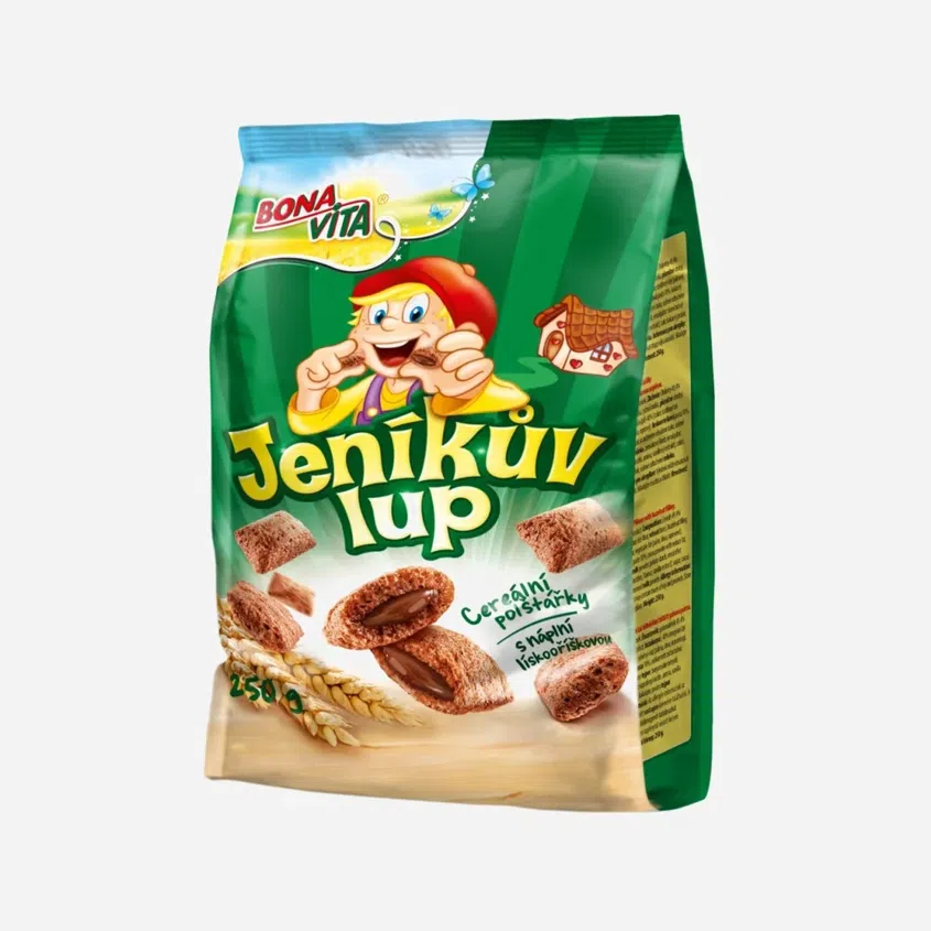 Jeníkův lup lískooříškový cereální polštářky s náplní